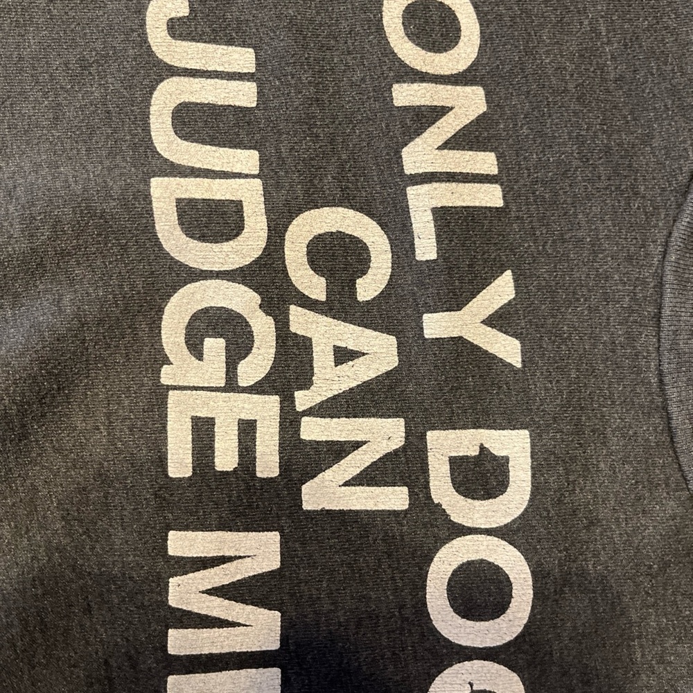 Gray 'Only Dog Can Judge Me' Graphic Sweatshirt - Picture 2 of 3